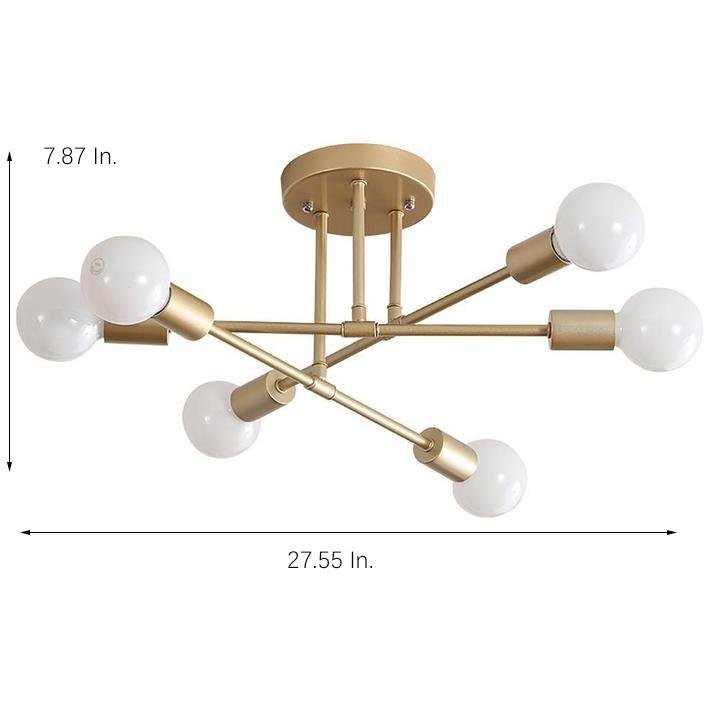 6-Light Sputnik Chandelier Modern Iron Globe Ceiling Light