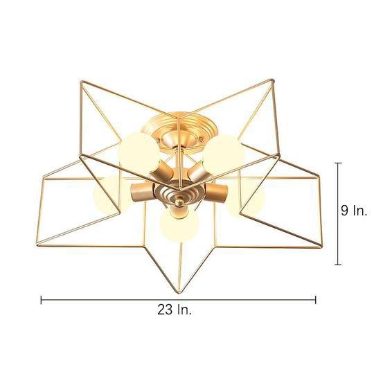 Star Design Modern Flush Mount Ceiling Light – 5-Light Metal Fixture