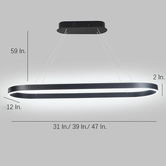 Modern LED Dimmable Pendant Light – Rounded Rectangle Design
