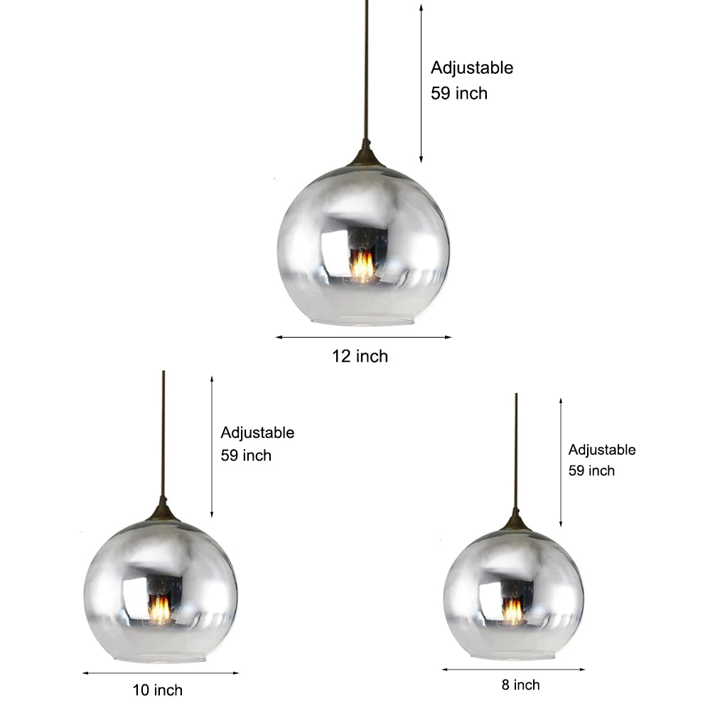 Modern Globe Glass Pendant Light Industrial Single Ceiling Fixture