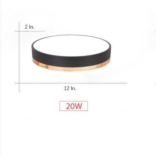 12" Modern LED Flush Mount Ceiling Light - Metal & PVC