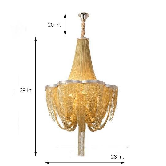 Modern Metal Chandelier 6-Light Dining Room Ceiling Fixture