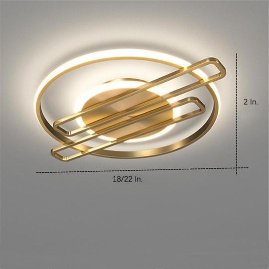 Circular Linear LED Flush Mount Ceiling Light – Dimmable Nordic Design