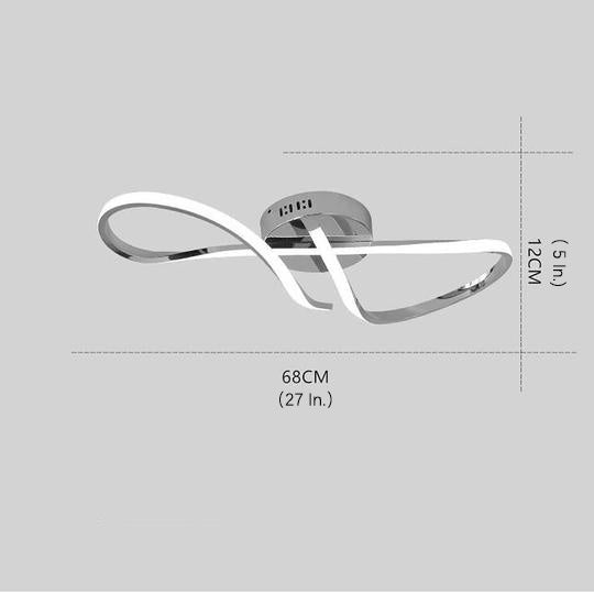 Wavy Linear LED Semi-Flush Mount Ceiling Light - Dimmable