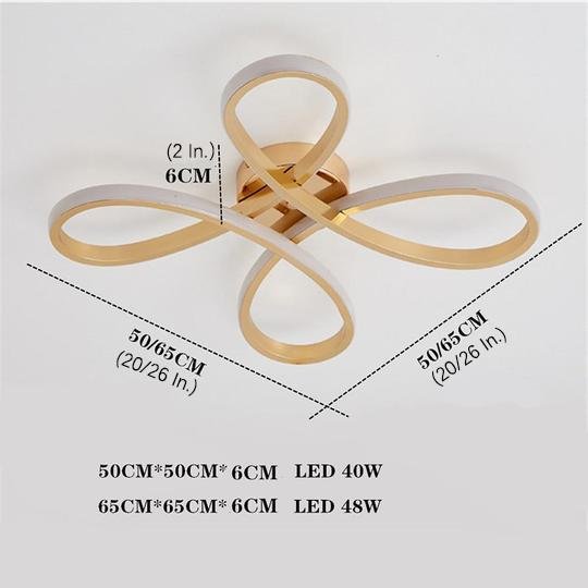 Linear Flower Shaped LED Flush Mount Ceiling Light in Gold Finish