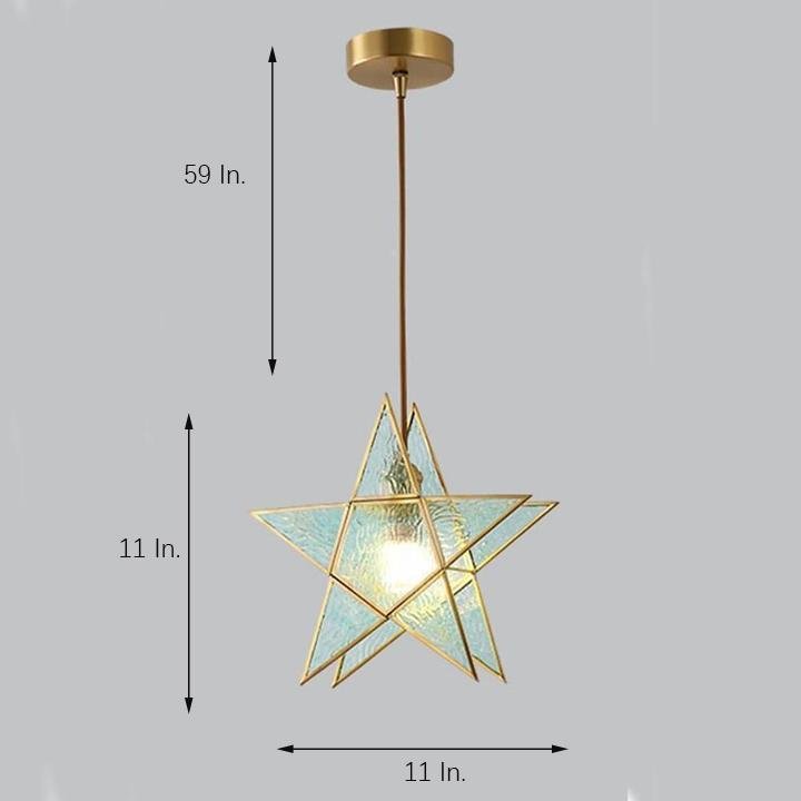 Double Star Glass Pendant Light with Copper Finish – Modern LED