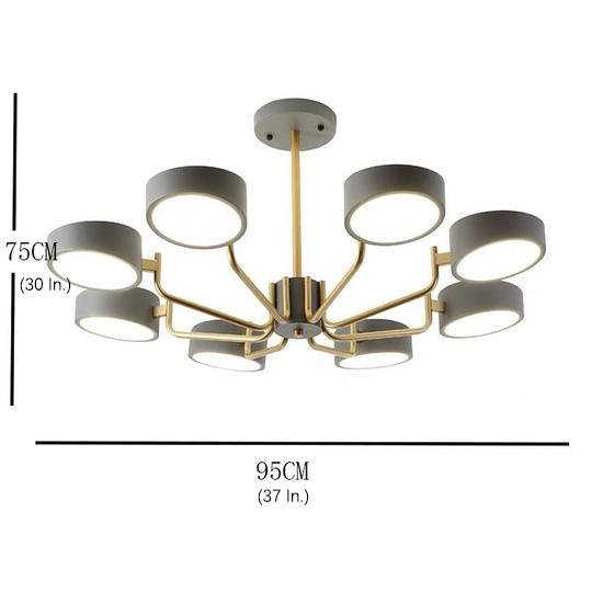 8-Light Modern Chandelier - Adjustable Color Temperature Metal &