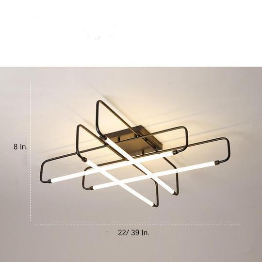 Geometric LED Flush Mount Ceiling Light with Dimmable Remote Control