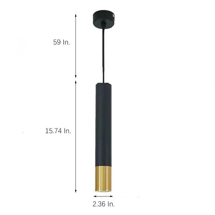 Black Gold Cylinder Pendant Light Modern LED Hanging Lamp