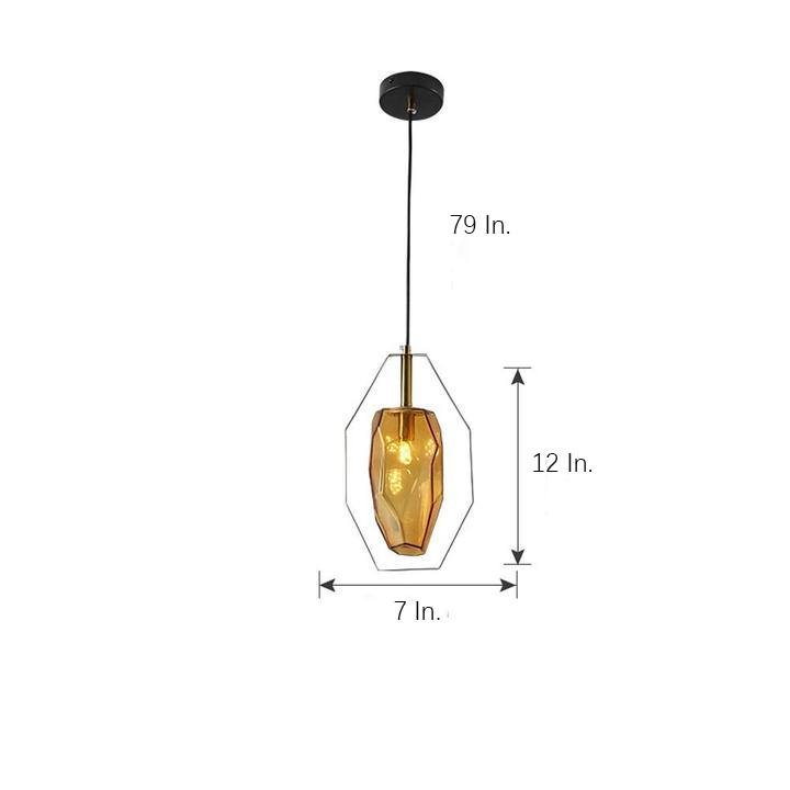 Nordic Glass Pendant Light with Electroplated Metal Finish