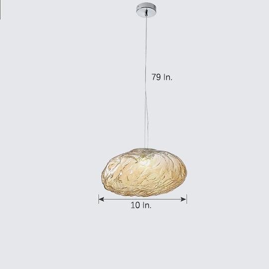Nordic Smoked Glass Globe Pendant Light with Metal Frame