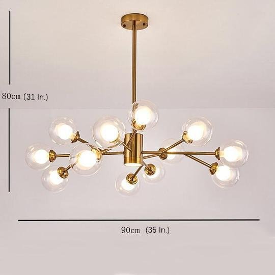 12-Light Sputnik Chandelier with Glass Globe Shades