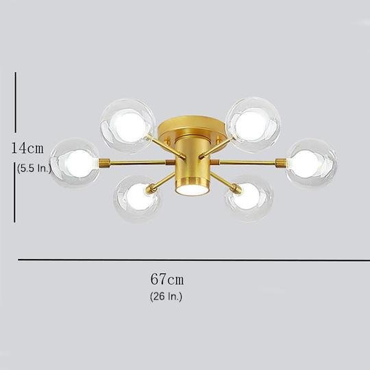 Modern Globe Flush Mount Ceiling Light – Metal & Glass LED Fixture