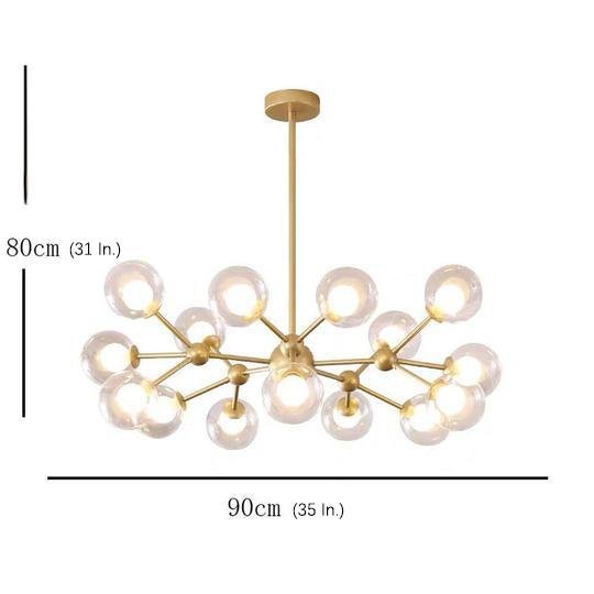 Modern Sputnik Chandelier 15-Light Glass Globe Cluster Pendant