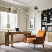 Sputnik Industrial Glass Chandelier with Customizable Shades