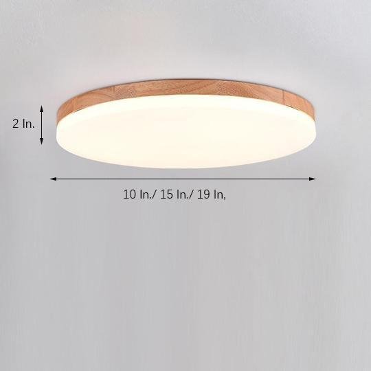 Minimalist Wood Flush Mount Ceiling Light with LED