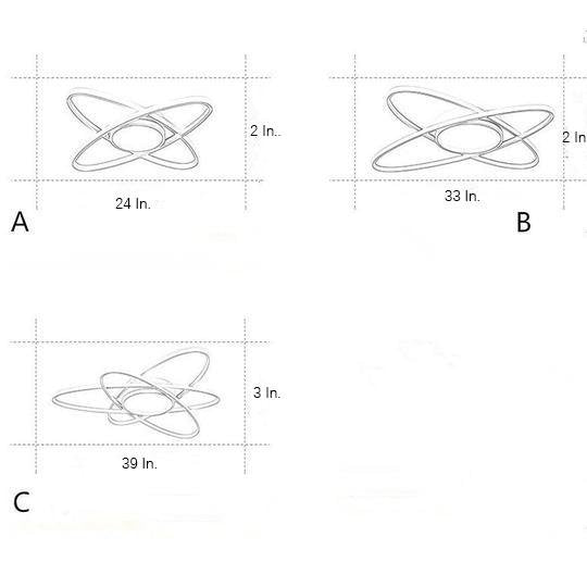 Overlapping Oval Dimmable LED Flush Mount Ceiling Light