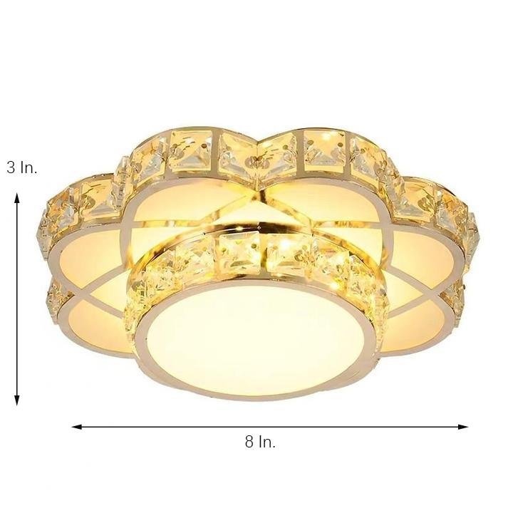 Modern Crystal Flower Flush Mount LED Ceiling Light