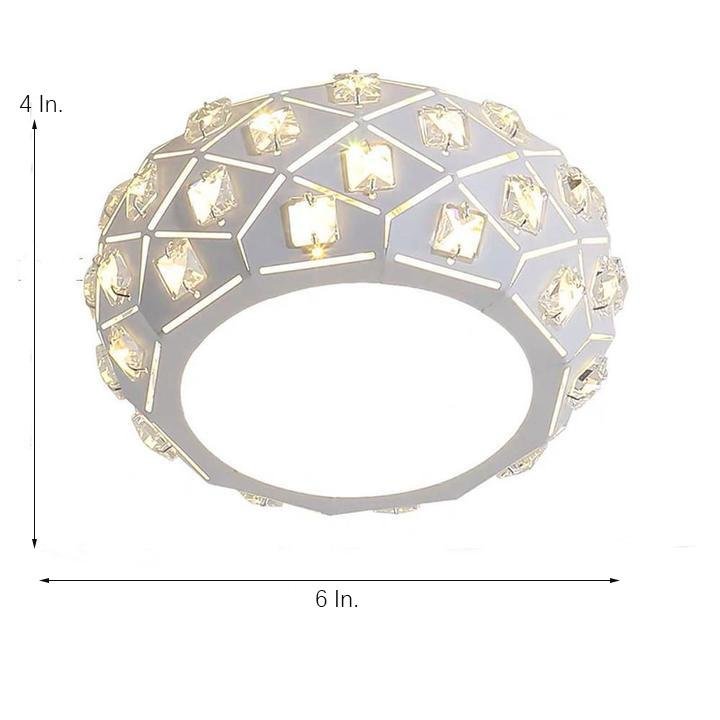 Modern Crystal Metal LED Flush Mount Ceiling Light