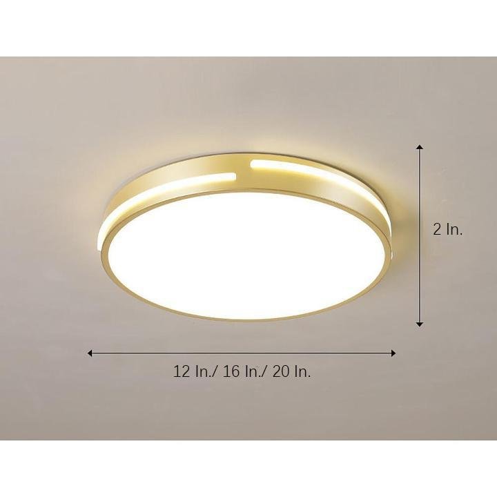 Minimalist Round Dimmable LED Flush Mount Ceiling Light - Gold