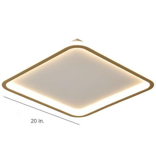 Minimalist Square Flush Mount LED Ceiling Light with Remote