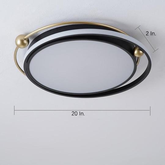 Geometric Circles LED Flush Mount Ceiling Light Black Nordic
