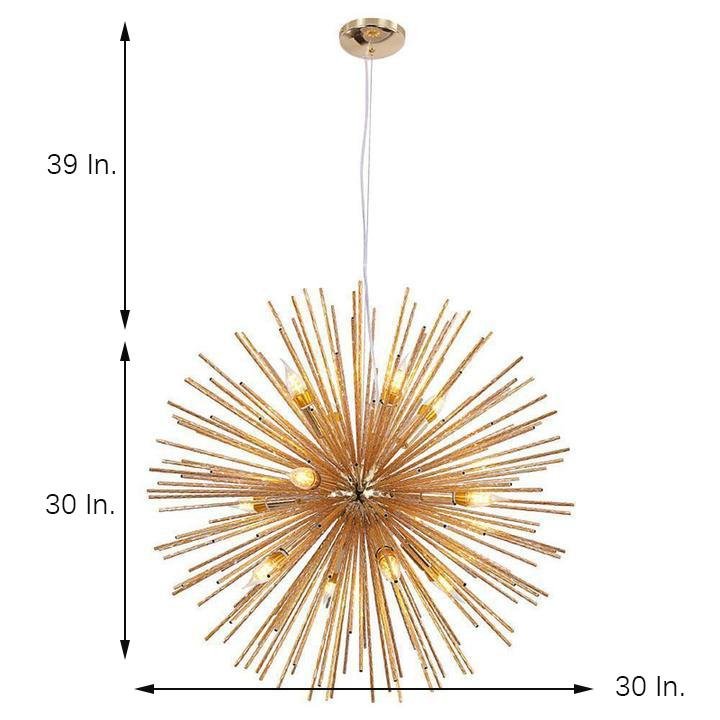Globe LED Pendant Light Electroplated Aluminum Modern Chandelier