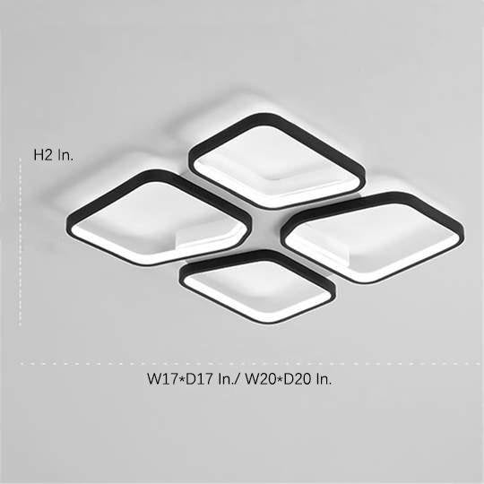 Geometric Flush Mount LED Ceiling Light | Aluminum & Silica Gel