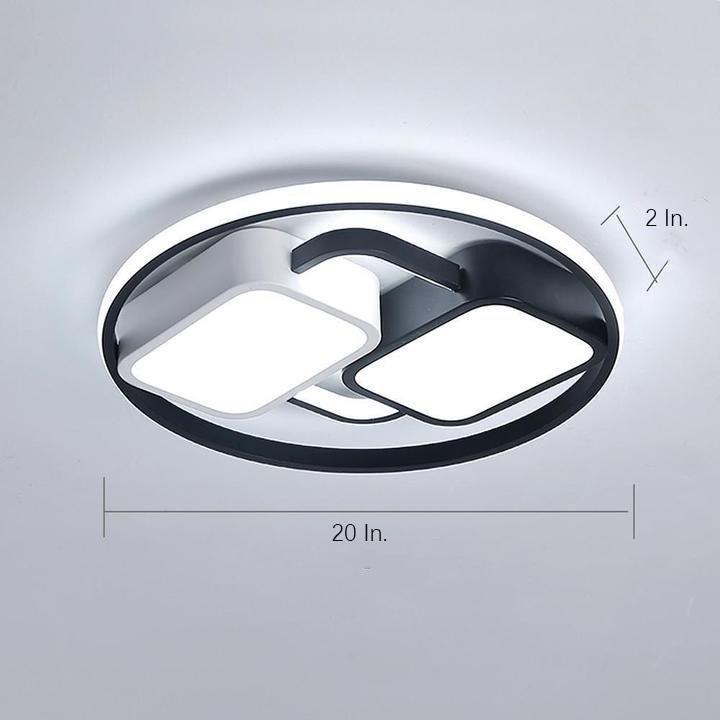 Geometric Dimmable LED Flush Mount Ceiling Light Black Metal Acrylic