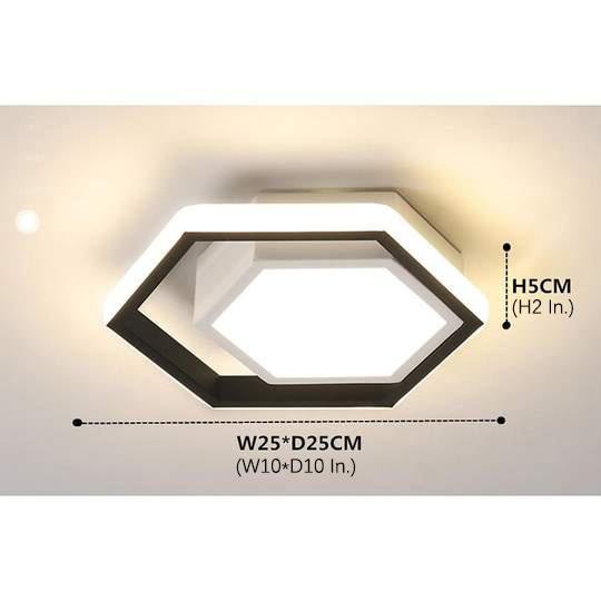 Hexagon LED Flush Mount Ceiling Light - Modern Geometric Design
