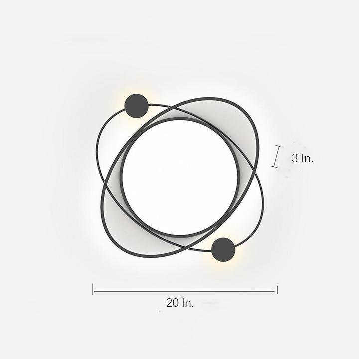 Geometric Circle LED Flush Mount Ceiling Light with Remote Control