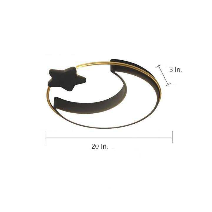Moon and Star Dimmable LED Flush Mount Light for Kids Bedroom