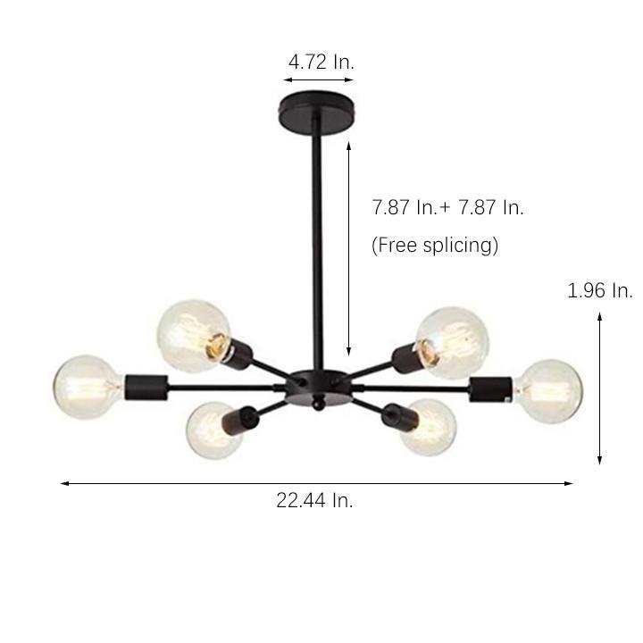 Mid-Century Sputnik Semi-Flush Mount Ceiling Light