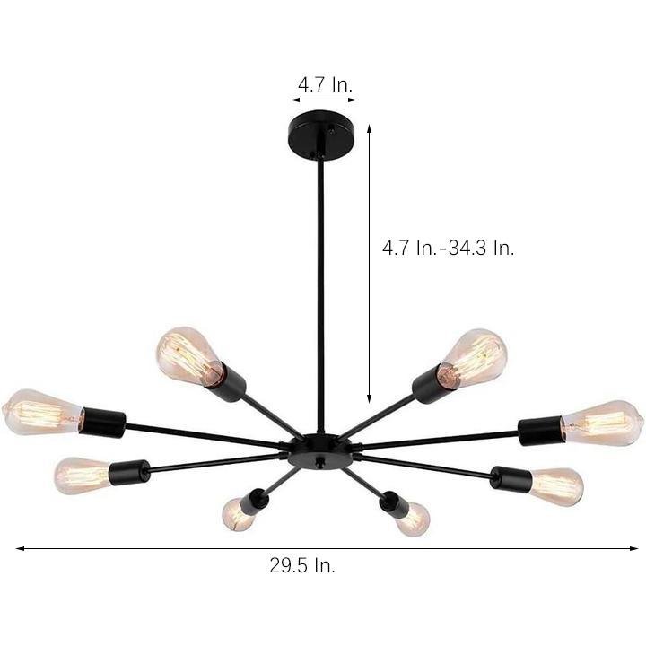 Mid-Century Sputnik Semi-Flush Mount Ceiling Light