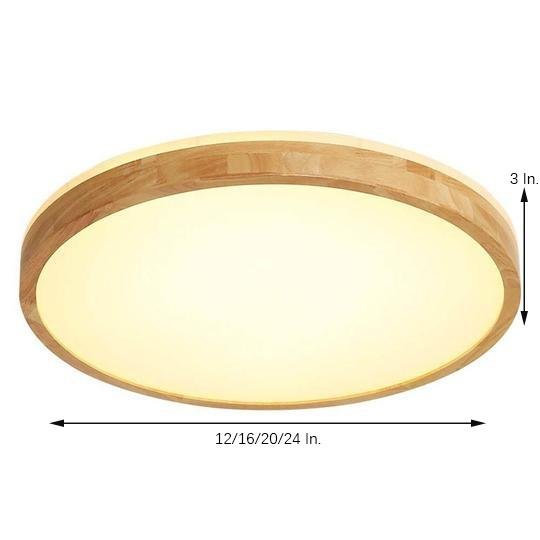 Circular Wood LED Flush Mount Ceiling Light – Nordic Minimalist Design