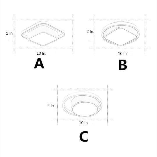 Modern Geometric LED Flush Mount Ceiling Light - Square & Round