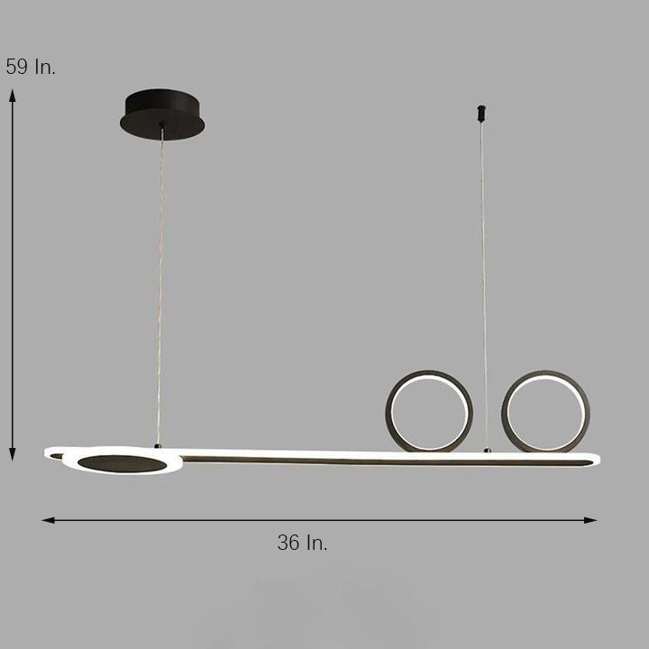 Modern 3-Circle Linear LED Pendant Light – Metal & Acrylic
