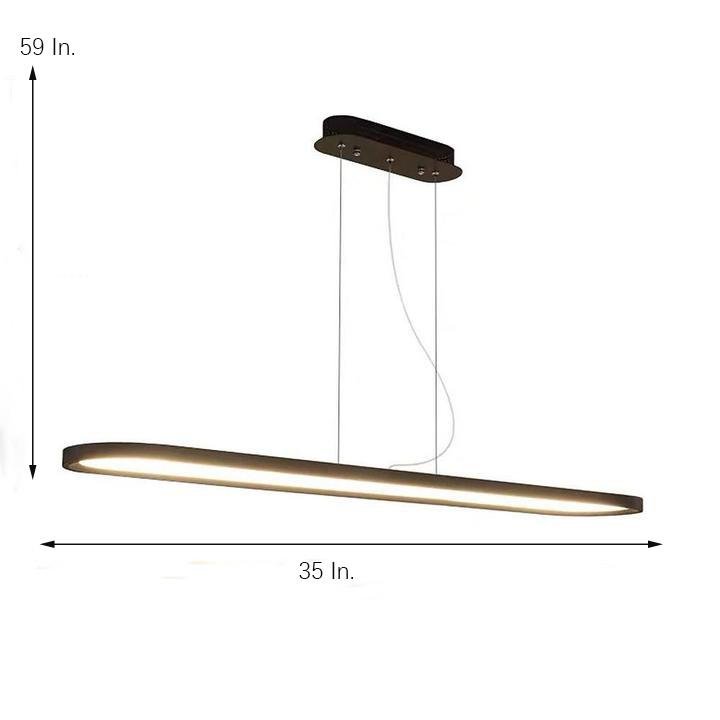 Modern Oval LED Pendant Light – Metal & Acrylic Ceiling Fixture