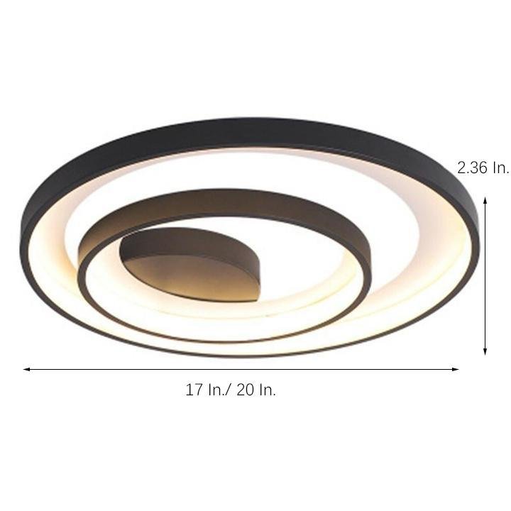 2-Ring Modern Semi-Flush Mount LED Ceiling Light
