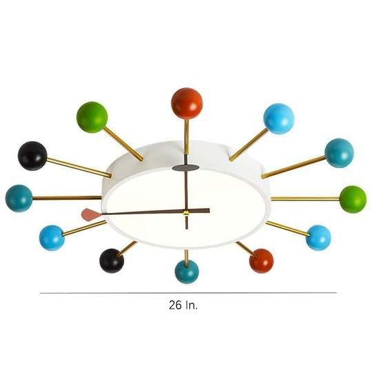 24" Modern Round Flush Mount LED Ceiling Light with Colorful Accents