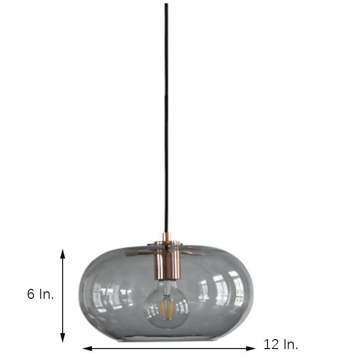Elongated Globe Glass Pendant Light Nordic Style Hanging Lamp