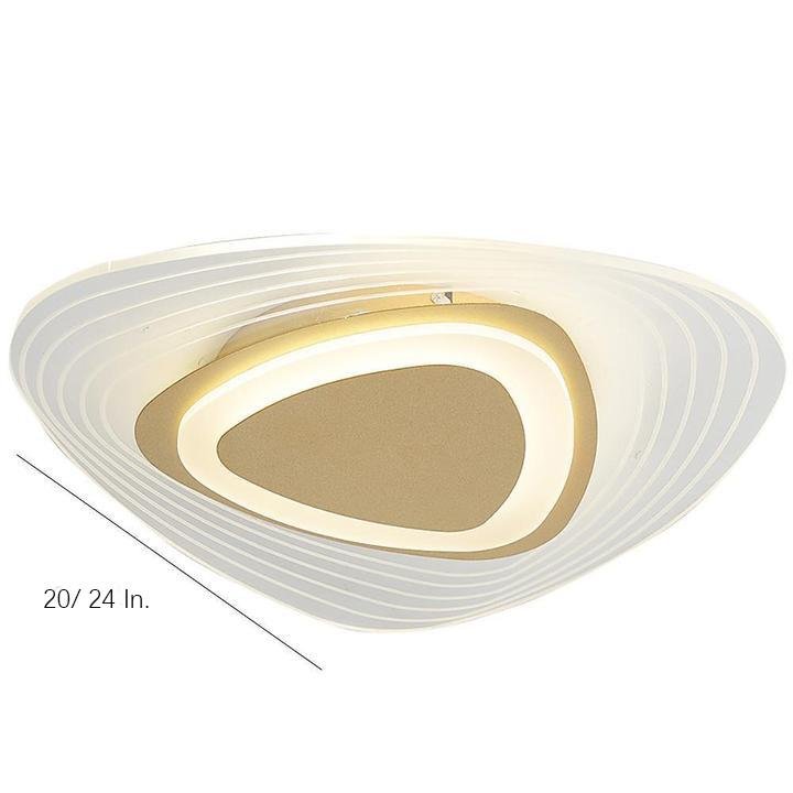 Geometric LED Semi-Flush Mount Ceiling Light Gold Metal Acrylic