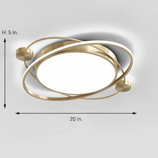 Circular Art Deco LED Flush Mount Ceiling Light - Dimmable