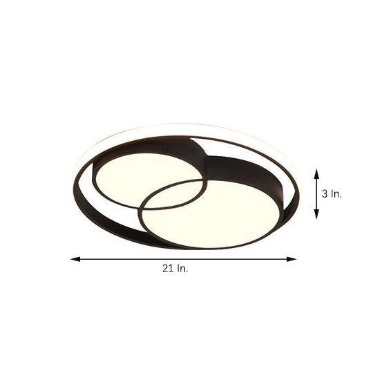 Modern Three-Circle LED Flush Mount Ceiling Light - Dimmable