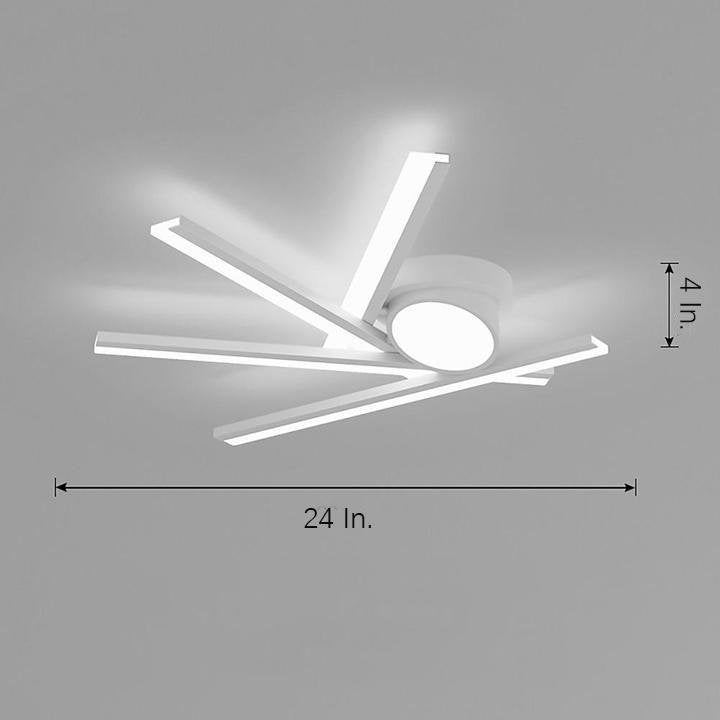 Linear Oval LED Flush Mount Ceiling Light - Modern White Metal