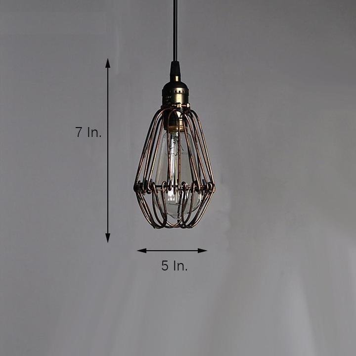 Industrial Metal Lantern Pendant Light - Ambient LED Ceiling Lamp