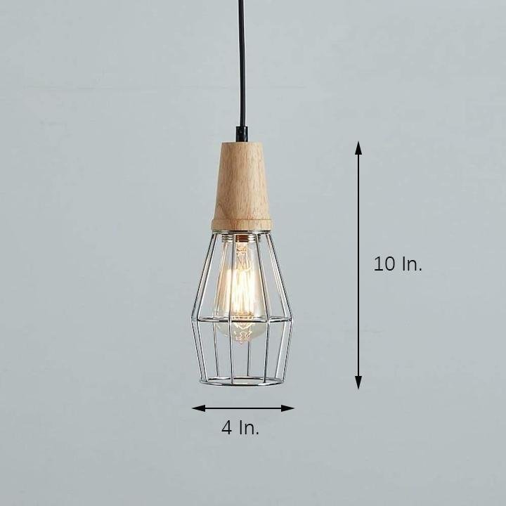 Vintage Lantern Pendant Light | Metal Wood Design | LED Ceiling