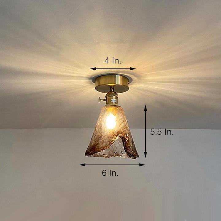 Glass Lantern Nordic Semi-Flush Mount Ceiling Light
