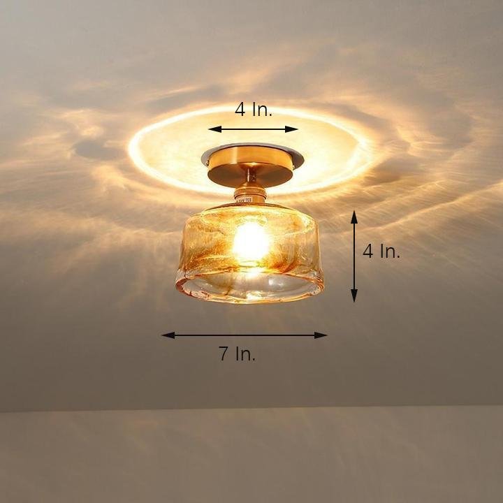 Glass Lantern Nordic Semi-Flush Mount Ceiling Light