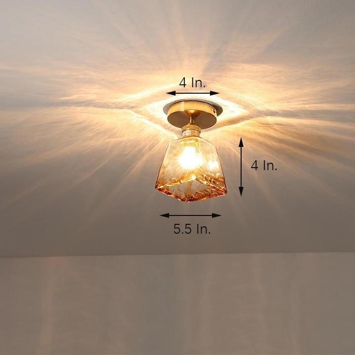 Glass Lantern Nordic Semi-Flush Mount Ceiling Light